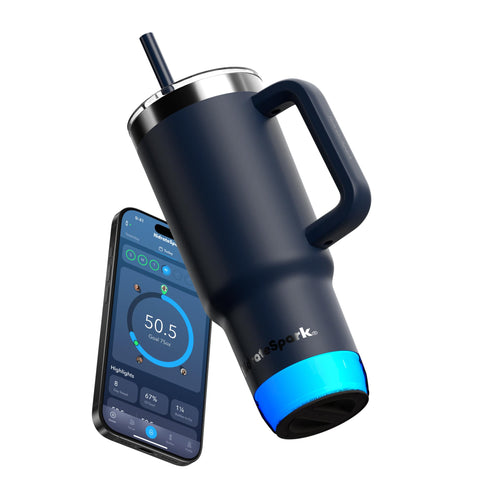 Hidrate Spark PRO 2 30oz navy bottle body with durable stainless steel finish for daily hydration