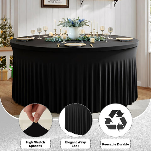 Hietaap round tablecloth stain-resistant fabric for quick maintenance