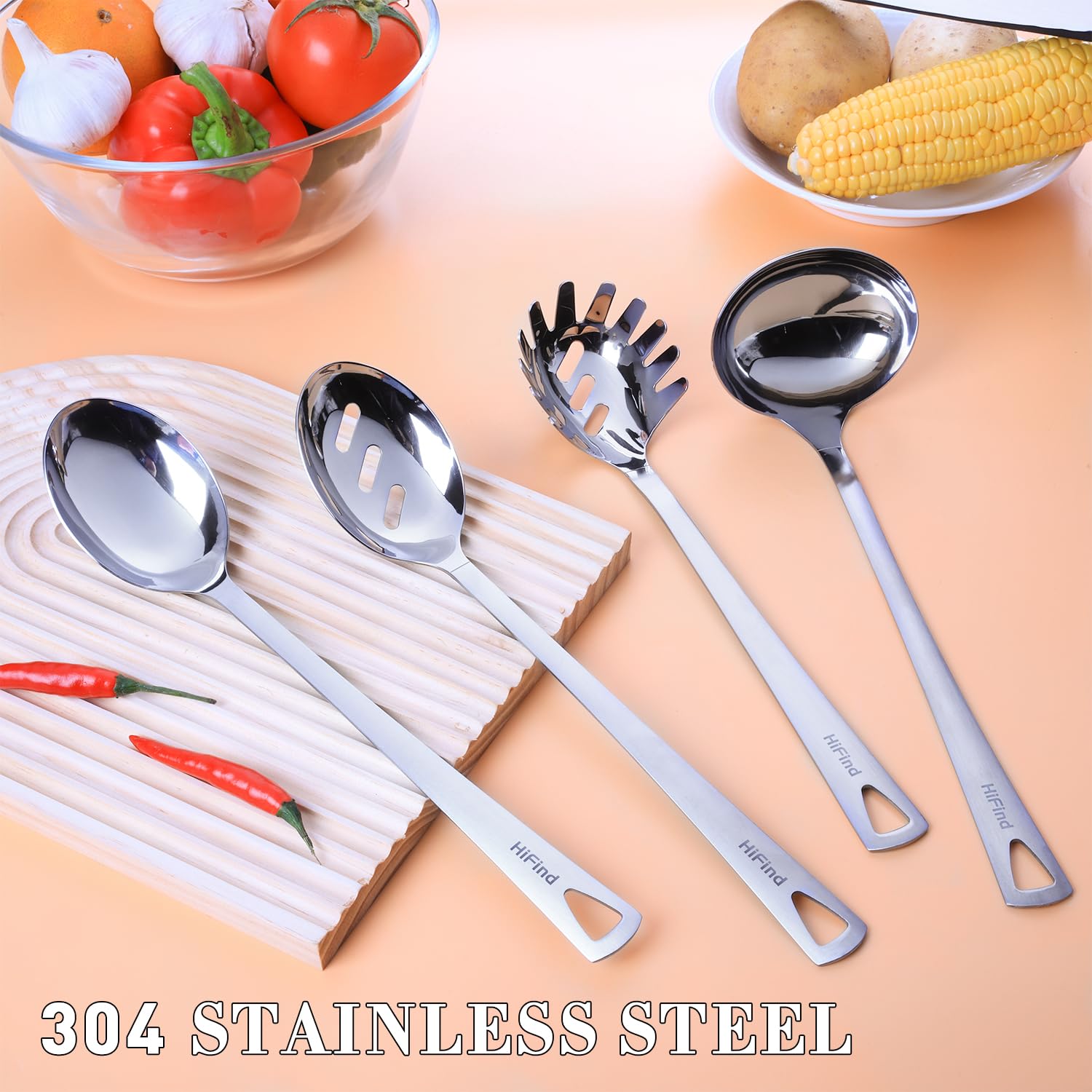 HIFIND 4PCS utensils set being dishwasher safe for convenient cleaning.