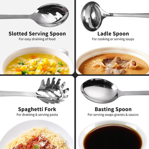 HIFIND 4PCS utensils set highlighting sturdy stainless steel construction.