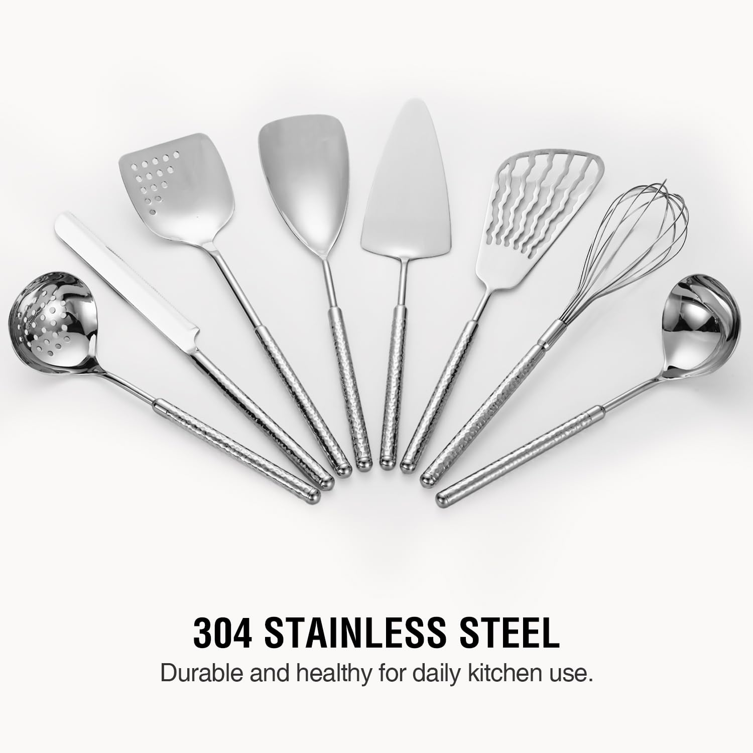 HIFIND deep ladle in stainless steel for soups and stews.