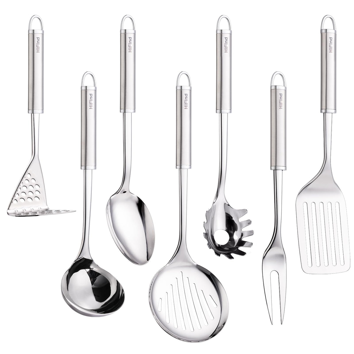 HIFIND stainless steel utensils with ladle for everyday cooking