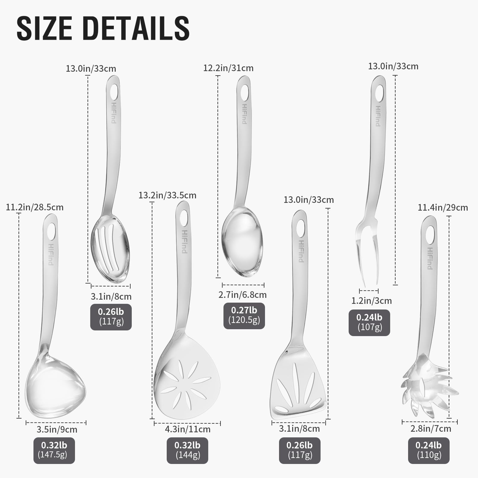 HIFIND slotted serving spoon drains liquids during serving.