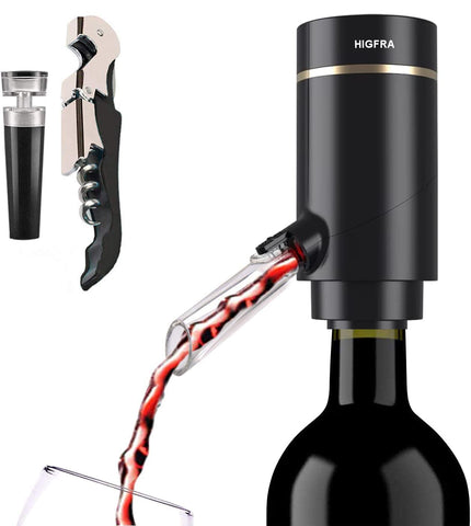 Higfra Electric Wine Aerator Pour quickly aerates for smoother wine.