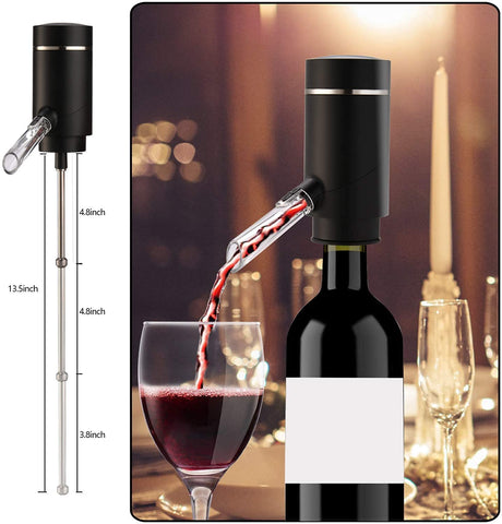 Higfra Matte Black Wine Aerator Base offers stable placement.