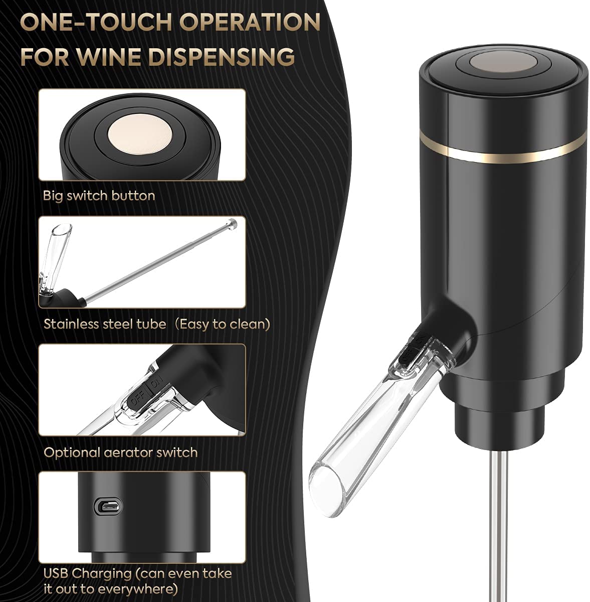 Higfra Retractable Tube Wine Decanter keeps pouring tidy.