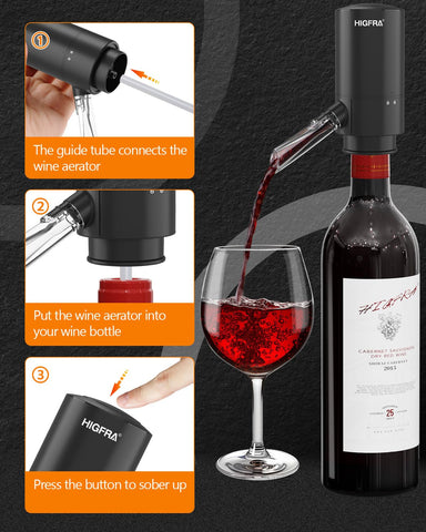 Higfra wine aerator in action delivering enhanced aroma and flavor