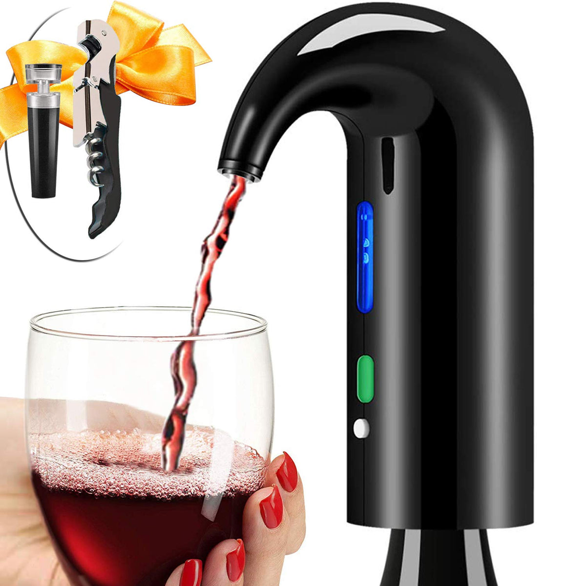 Higfra wine aerator electric decanter product setup for quick, mess-free aeration