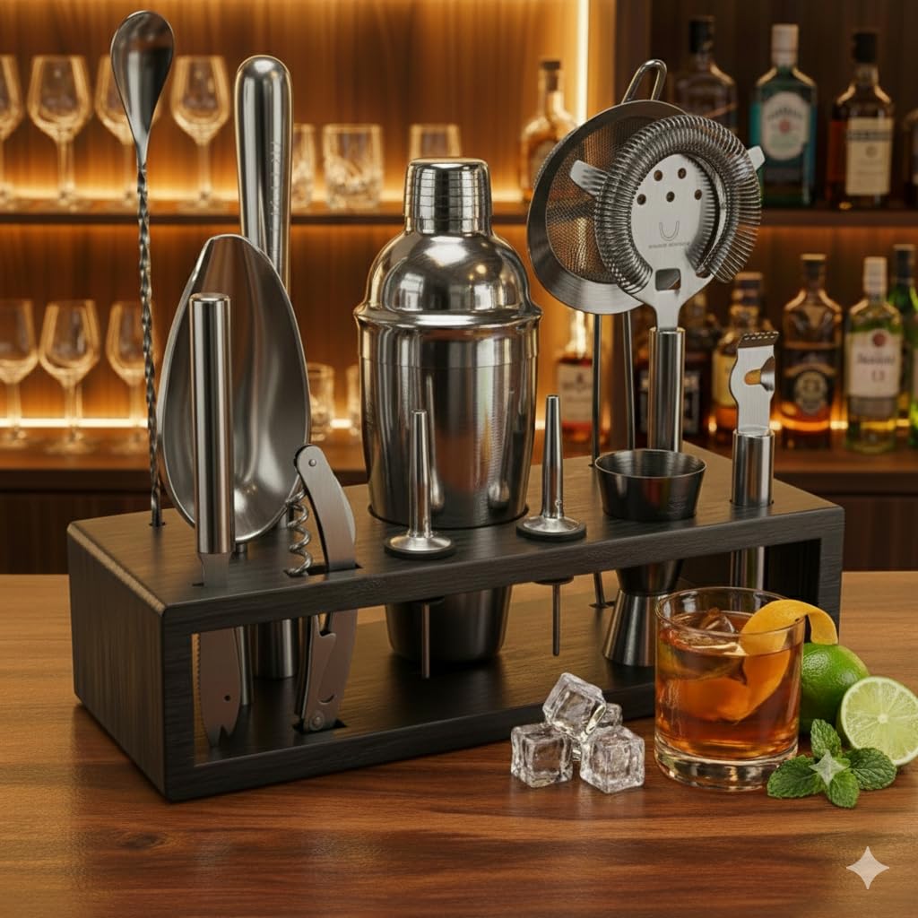 Highball & Chaser Bamboo Stand organizes tools neatly