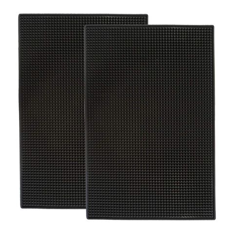 Highball & Chaser bar mat front view showing a stable 18x12 inch surface.