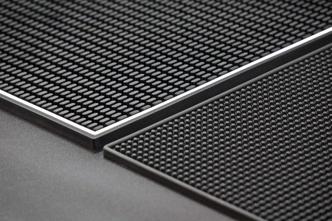 Highball and Chaser bar mat features durable 0.5 inch rubber for longevity