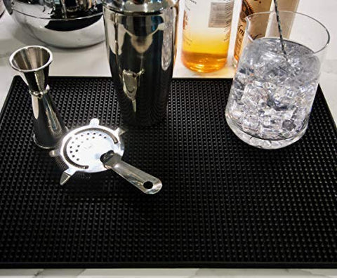 Highball & Chaser bar mat not for marble surfaces to protect delicate counters.