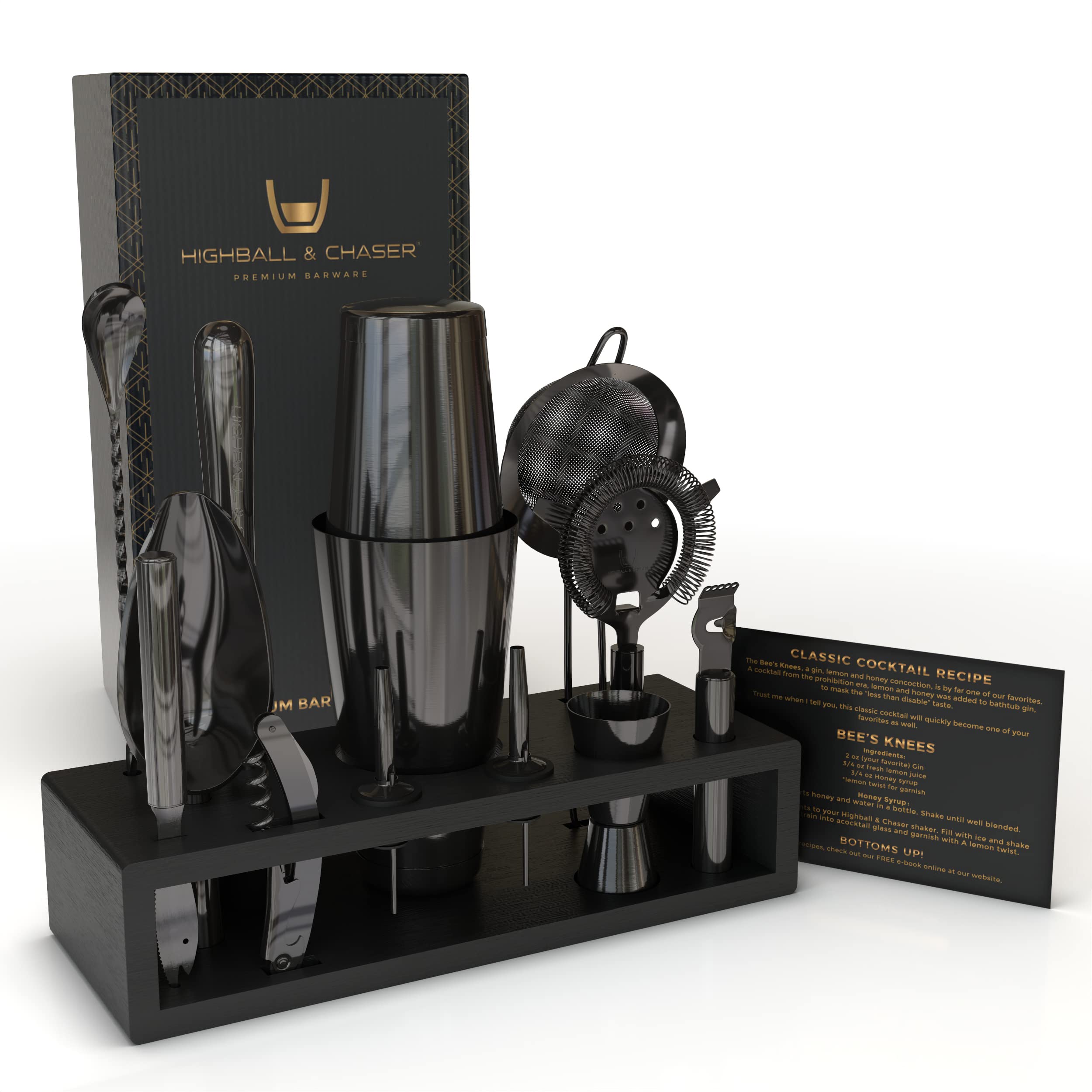 Highball & Chaser gunmetal Boston shaker set for stylish, durable home bartending