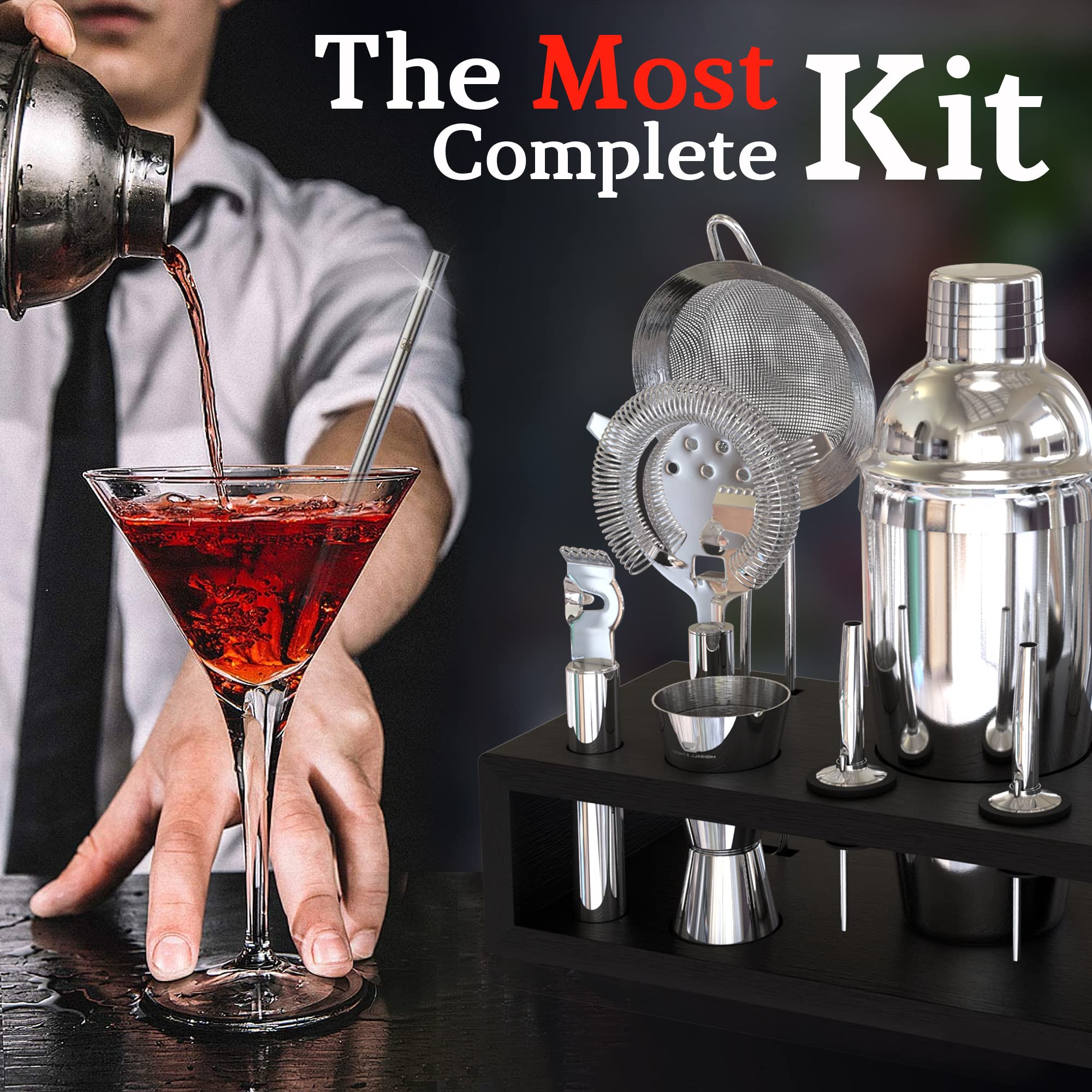 Highball & Chaser Laser Engraved Tools add premium look