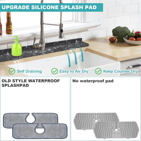 HighydroLED multi-use sink mat doubles as shelf for sponge and soap.