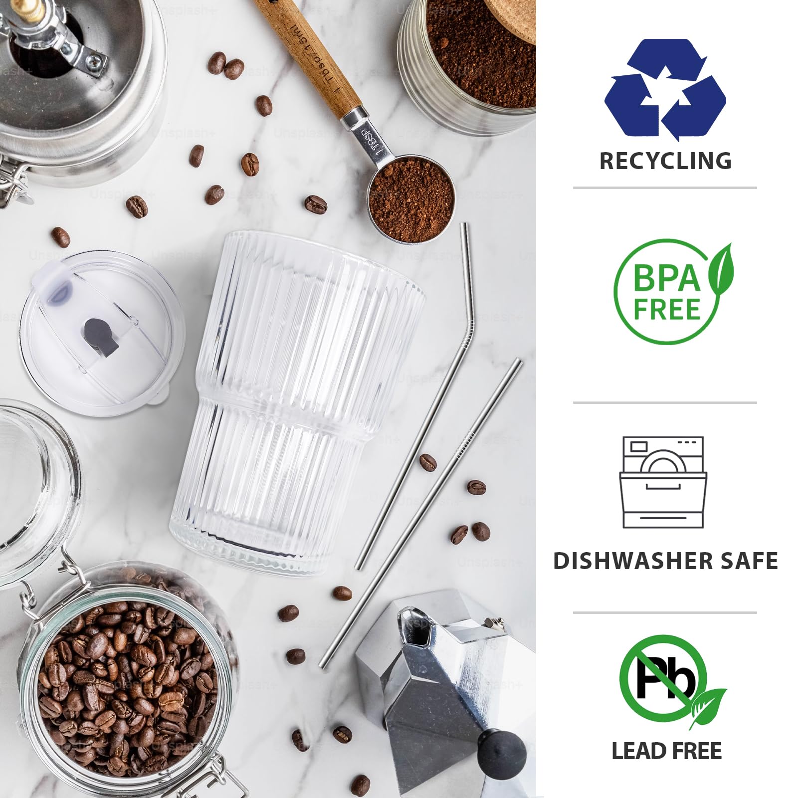 HIGIINC clear acrylic cups with lids, durable and reusable for daily use.