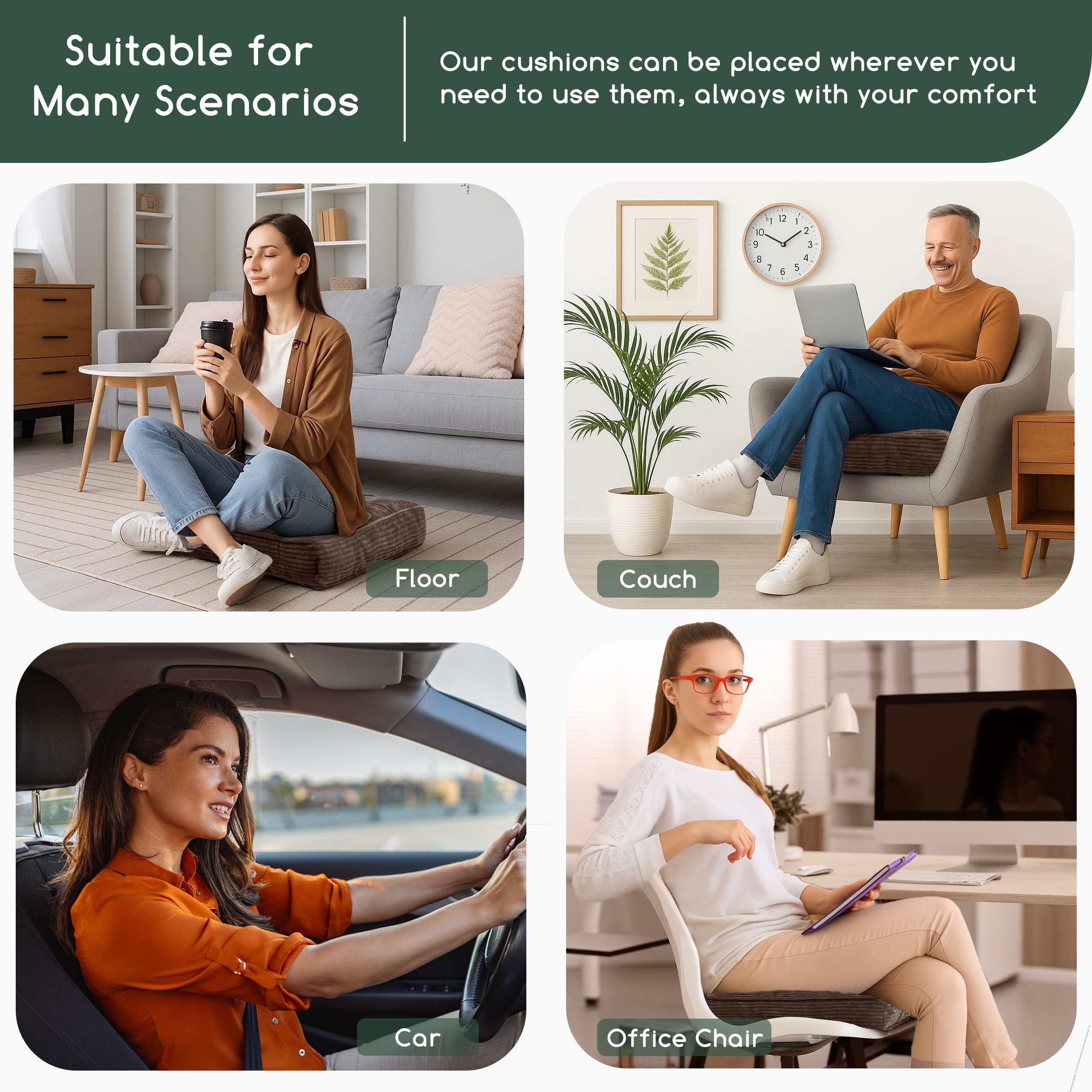 HIGOGOGO corduroy cushion adds warmth and style to rooms.