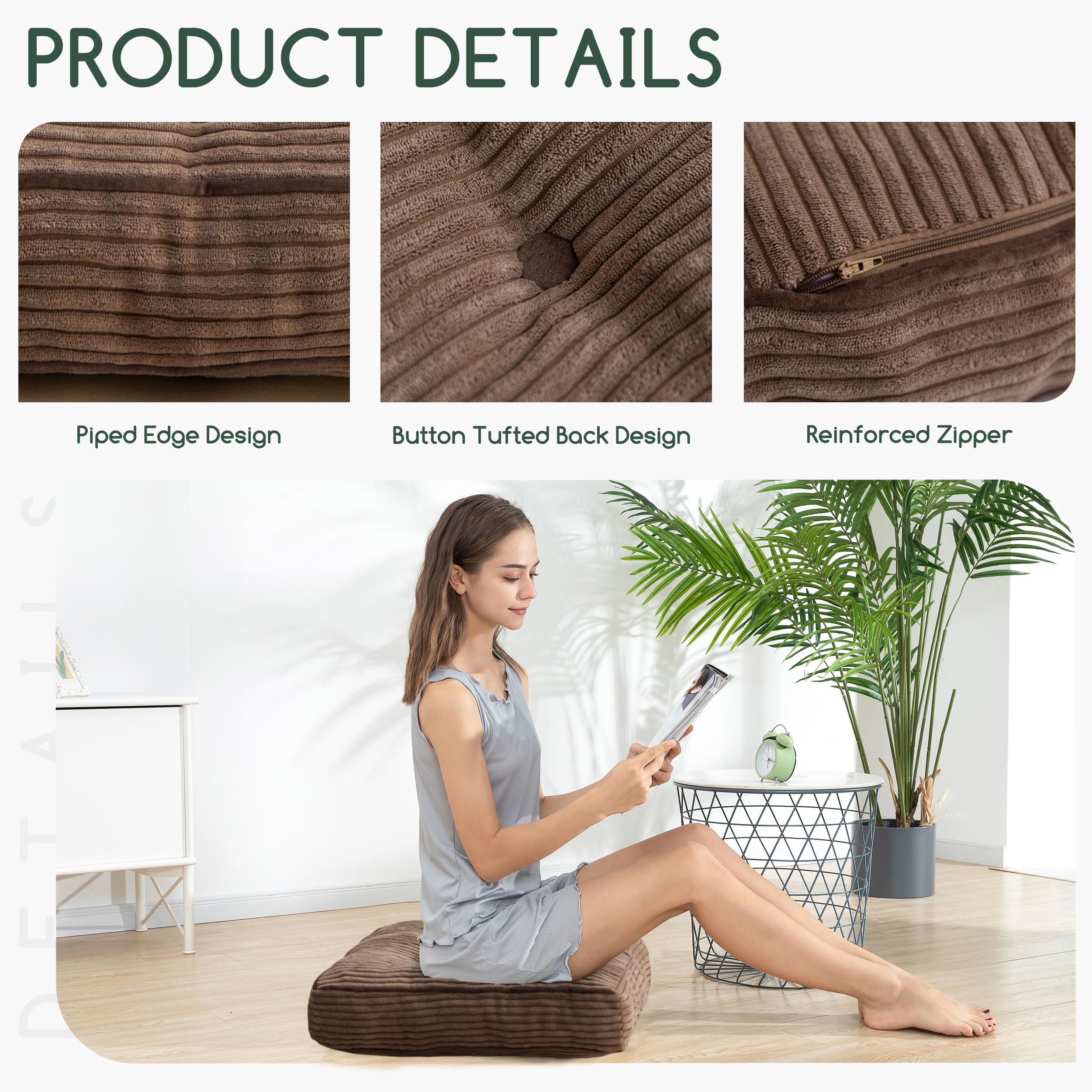 HIGOGOGO floor pillow for meditation or extra seating.