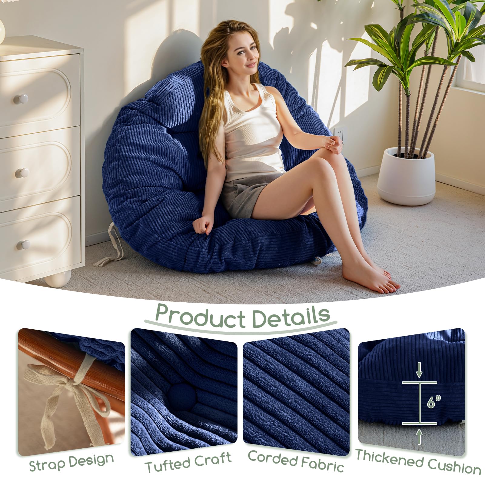 HIGOGOGO cushion features button-tufted design for stylish comfort