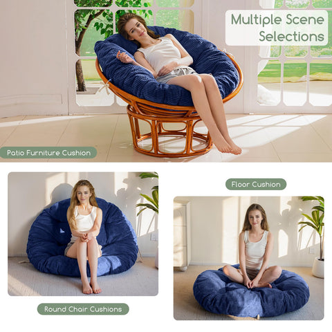HIGOGOGO papasan cushion in dark blue for versatile decor