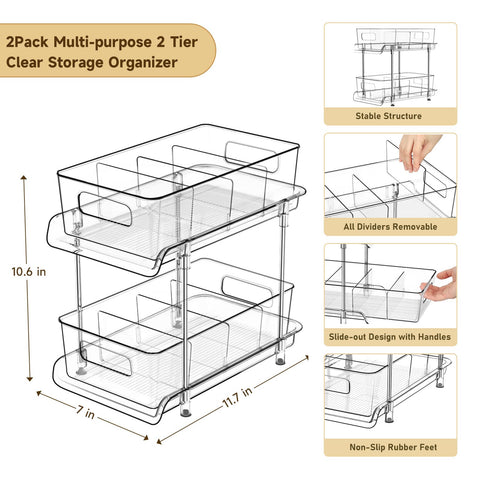 HIHEGD clear-sided storage helps find items quickly.