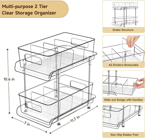 HIHEGD removable dividers on a two-tier system for customization
