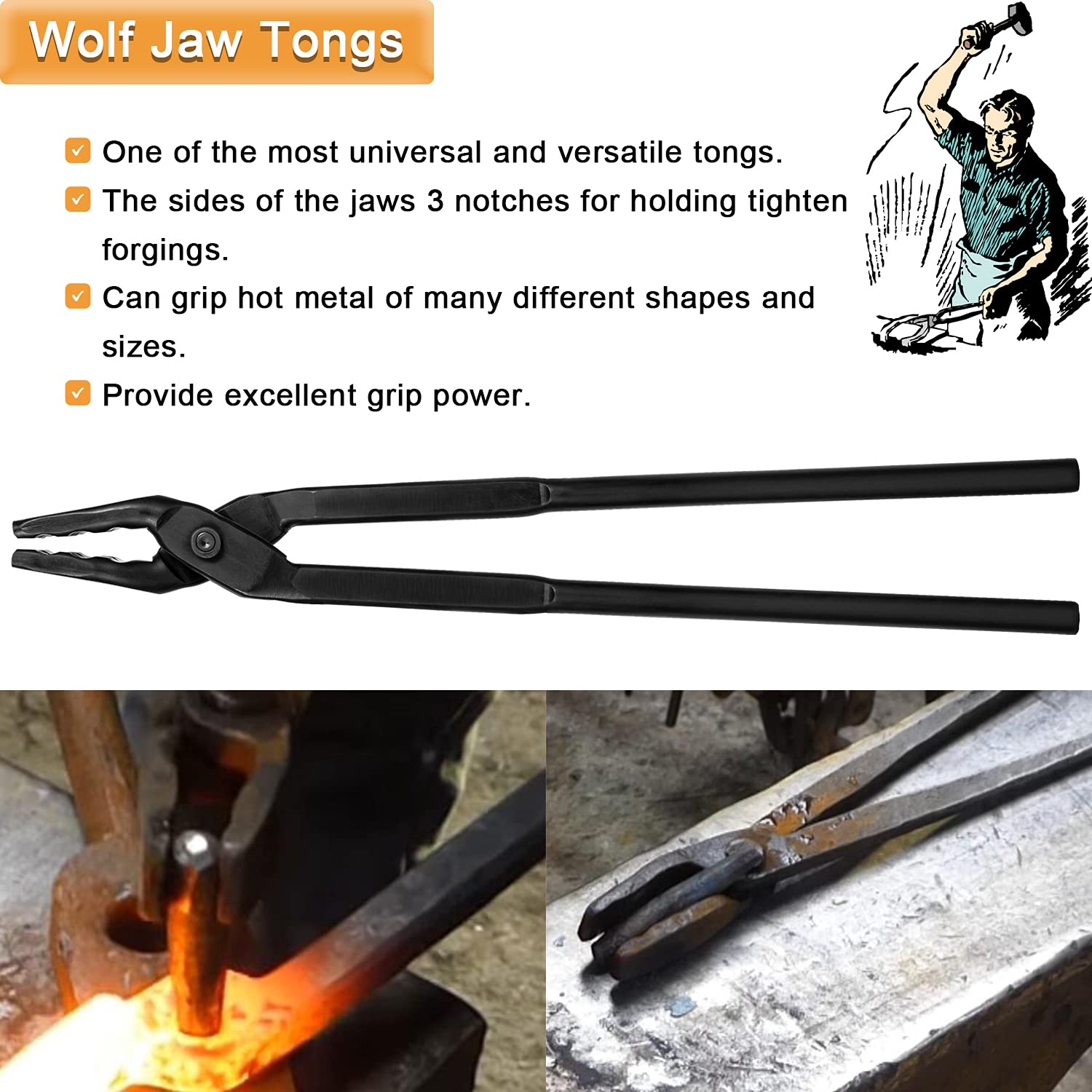 Hihitomorrow forged blacksmith hammer, hard-quenched for reliable shaping.