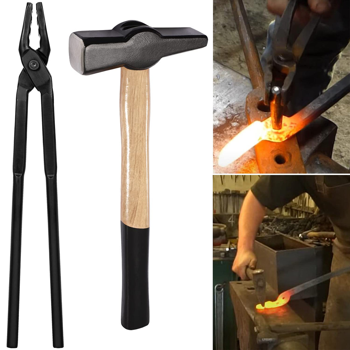 Hihitomorrow wolf jaw tongs, 16in, versatile grip for varied forge pieces.