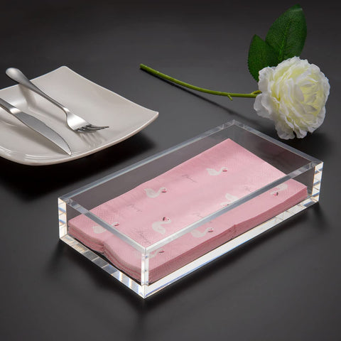 HIIMIEI easy-to-clean acrylic napkin holder, ideal for busy buffets and events.