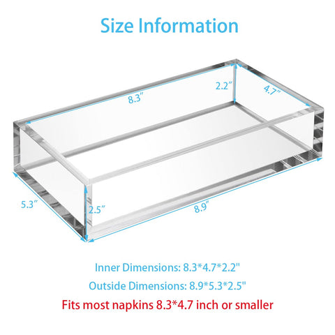 HIIMIEI crystal-clear guest towel holder on dining counter keeps napkins neatly in place.