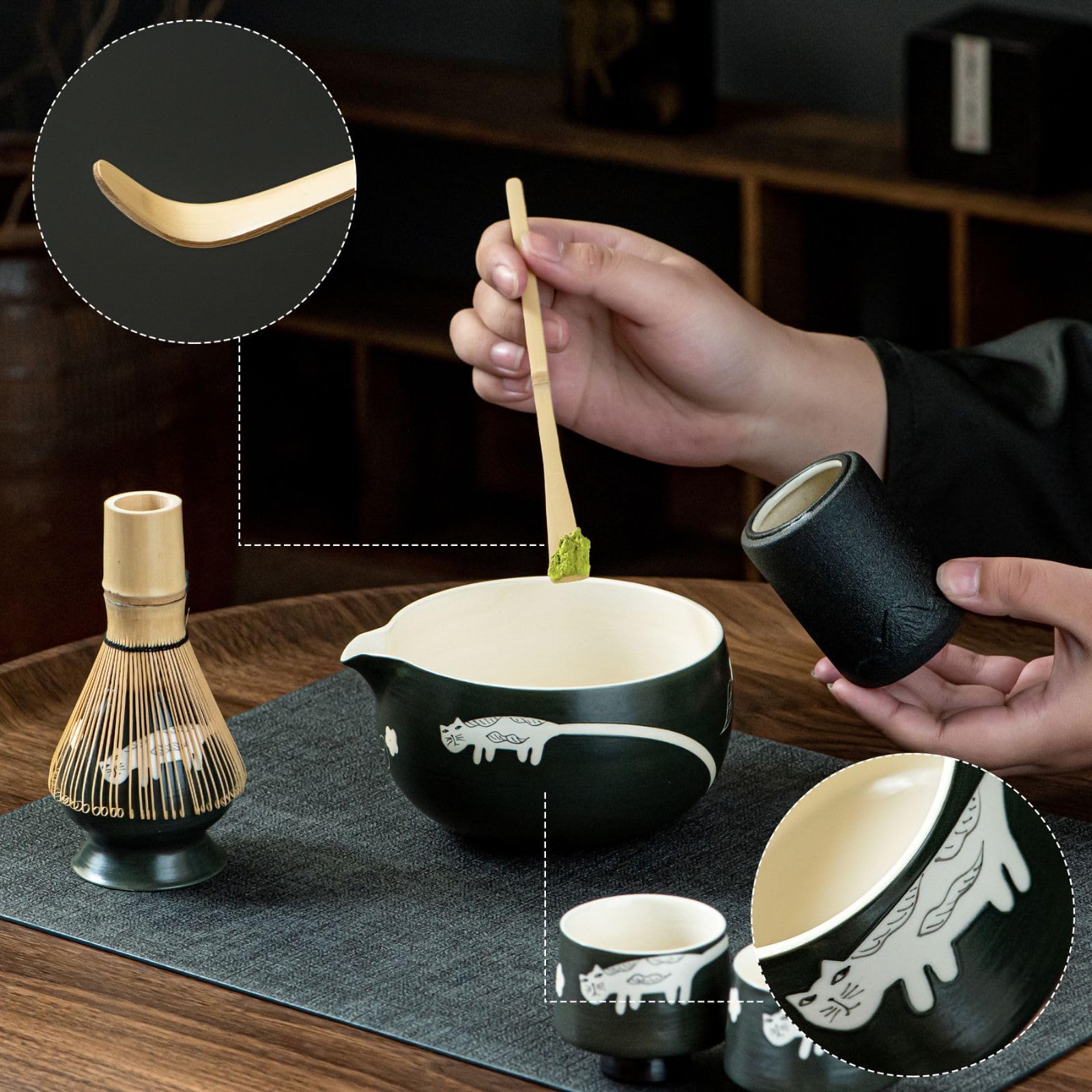 Hijaunatis bamboo whisk (chasen) for frothy matcha