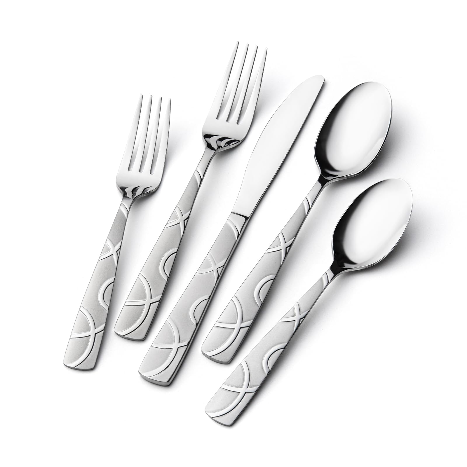 HIKAA 60pc stainless steel flatware knife with mirror finish for precise cutting and easy cleaning.