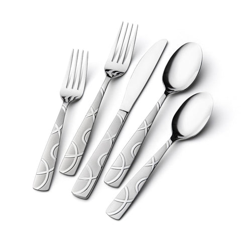 HIKAA 60pc stainless steel flatware knife with mirror finish for precise cutting and easy cleaning.