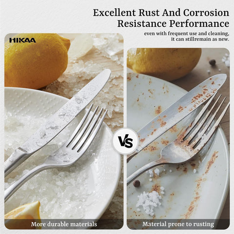HIKAA dishwasher-safe silverware set simplifies cleanup after meals