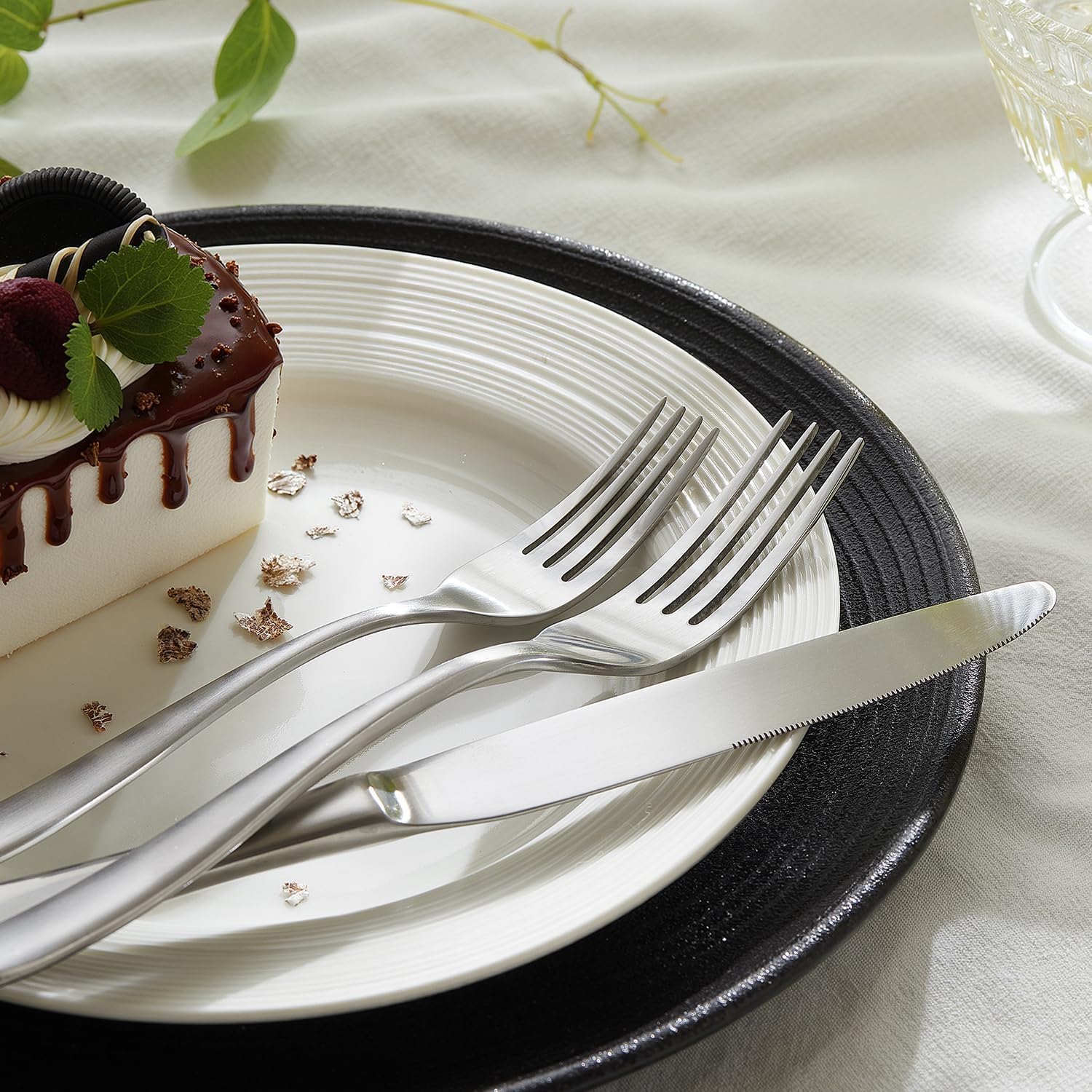 HIKAA matte satin finish enhances an elegant table setting