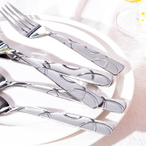 HIKAA silverware set pattern highlighting flower motif for refined table decor.