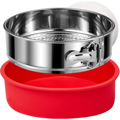 Hikolvol stainless-steel 9-inch springform pan for even heating and easy release.