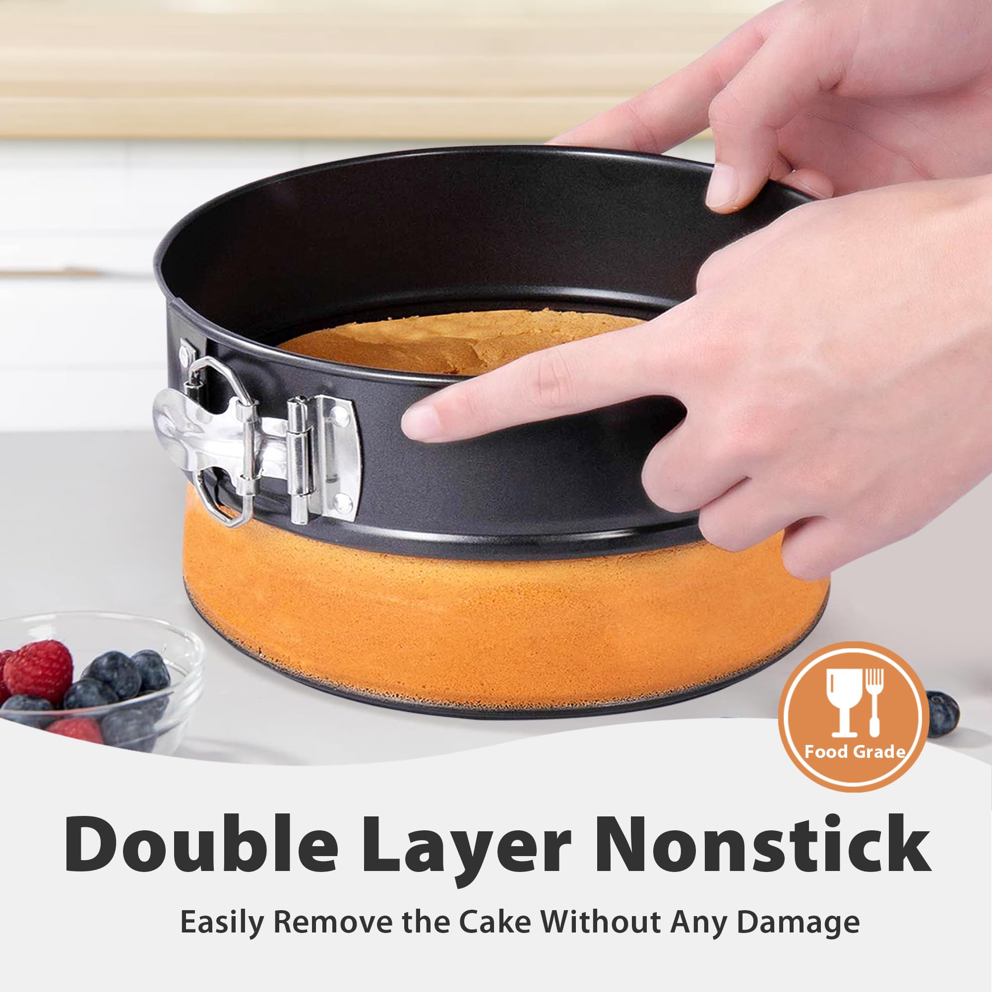Hikolvol silicone cheesecake protector prevents leaks and protects cake while cooling.
