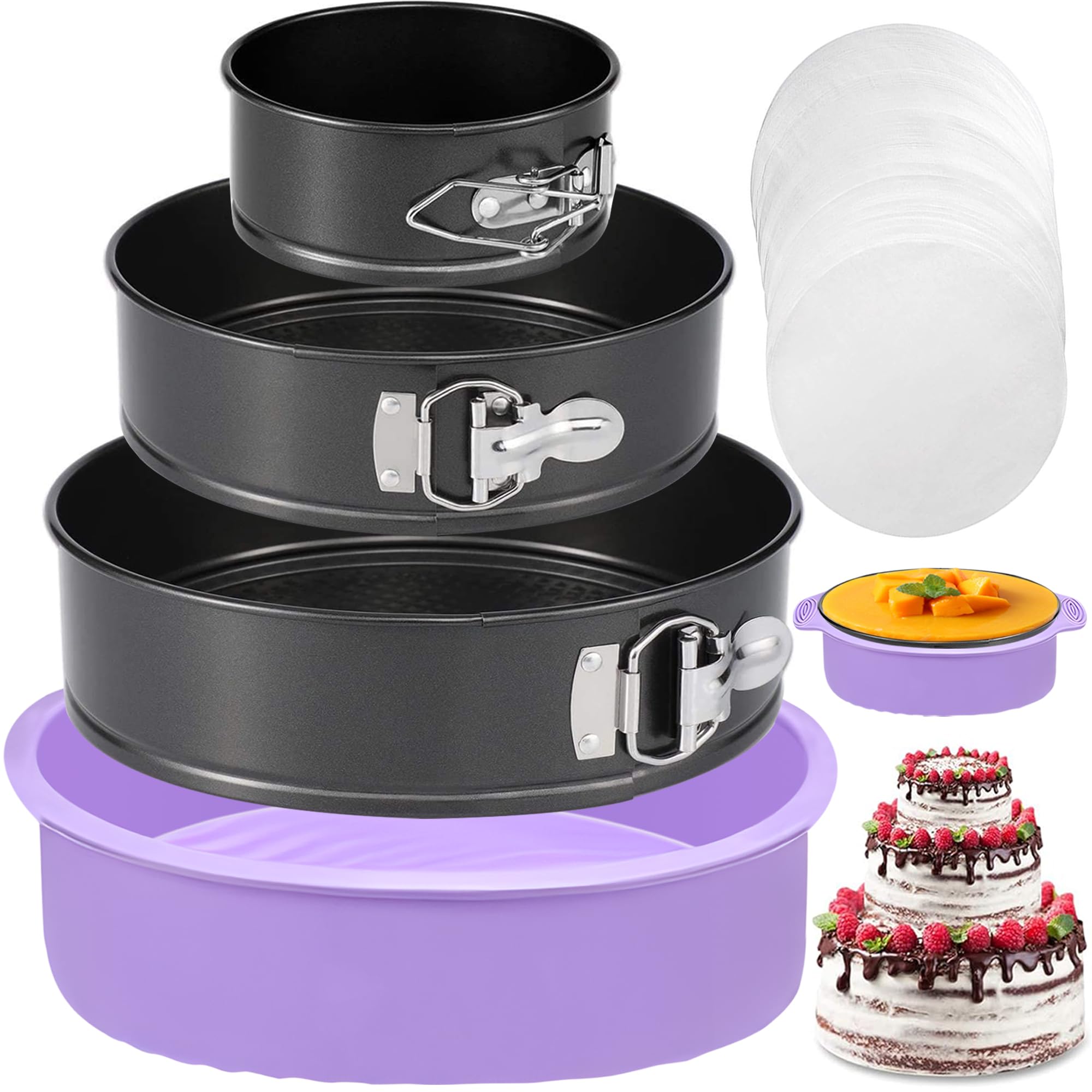 Hikolvol springform pan 4-inch, ideal for individual cheesecakes and mini tarts.