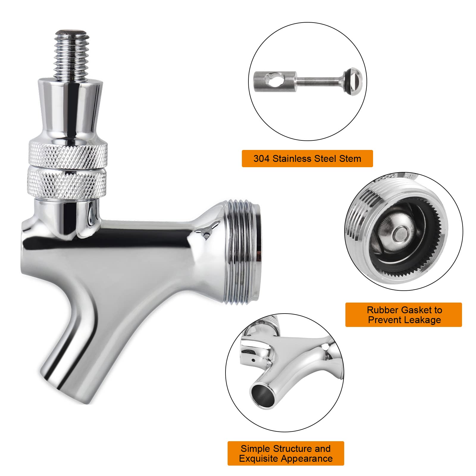 Hilangsan chrome-plated brass body combines rugged durability with clean appearance.