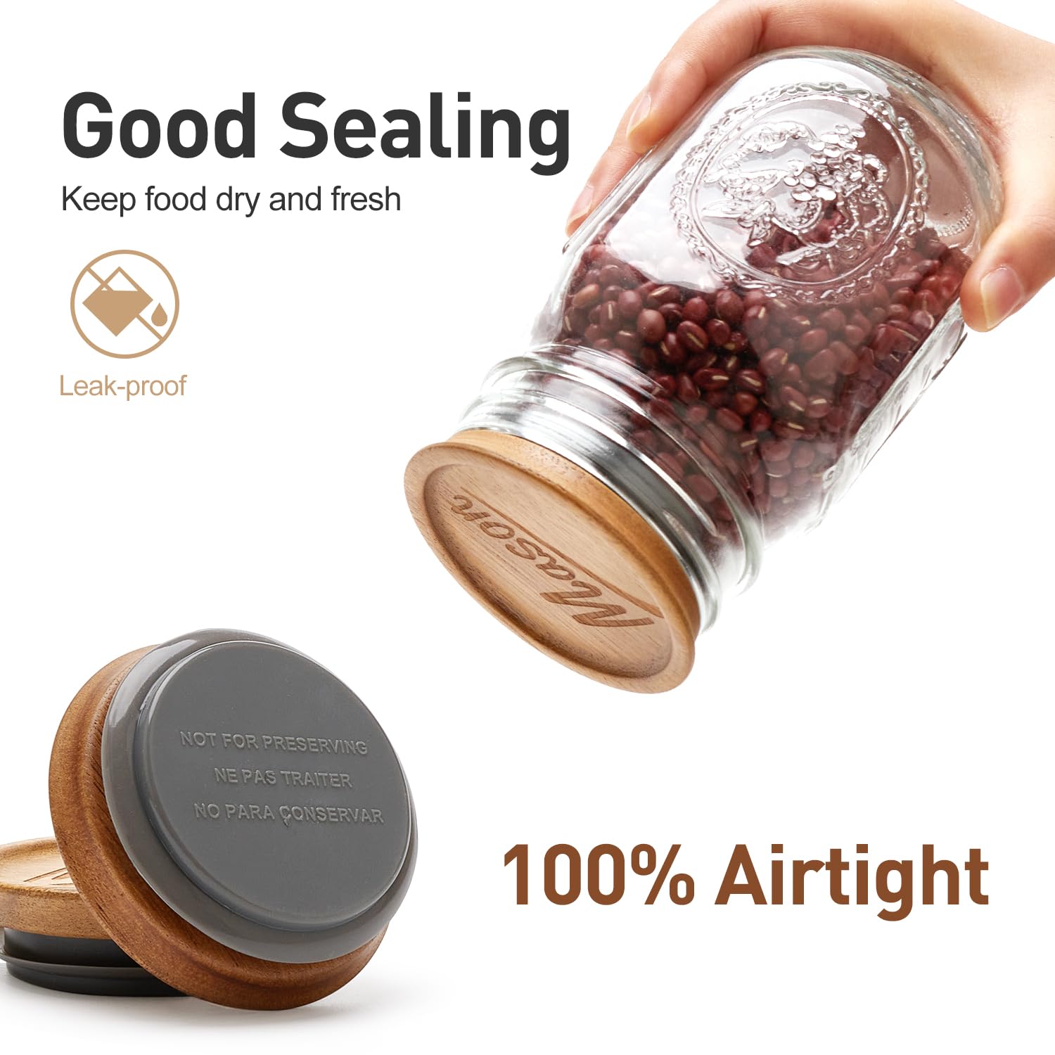Hilislog airtight lid on jar ideal for juices and dry goods.