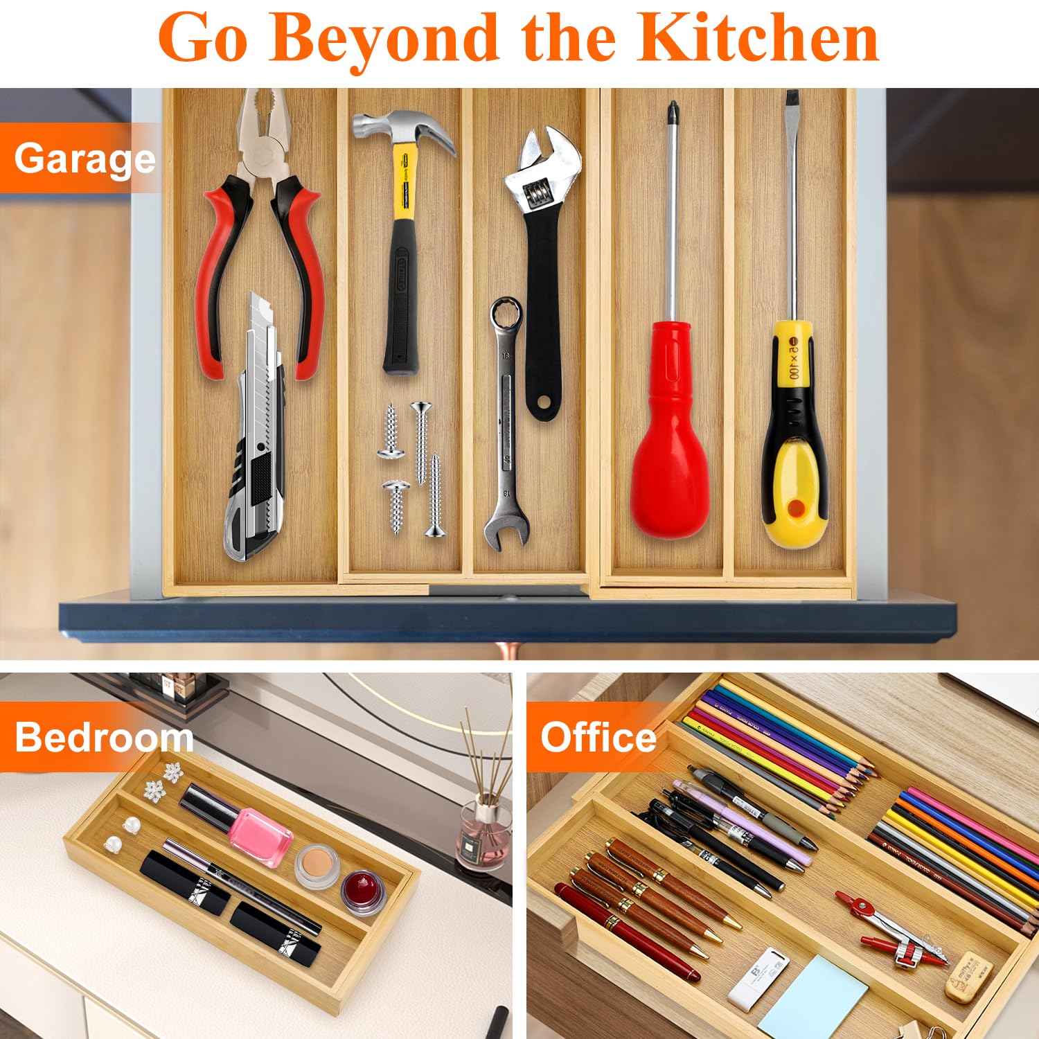 Hilislog large-capacity organizer keeps spatulas and spoons neatly sorted.