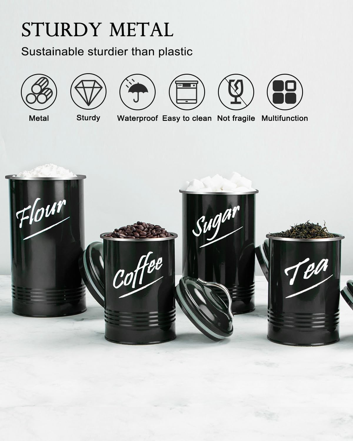 Hillbond coffee canister with glossy finish keeps beans fresh longer