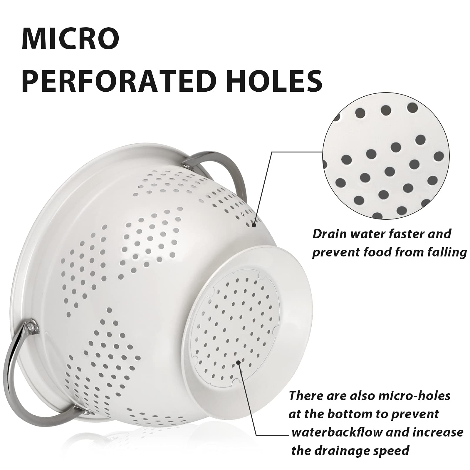 Hillbond coated finish colander is dishwasher safe for easy cleanup.