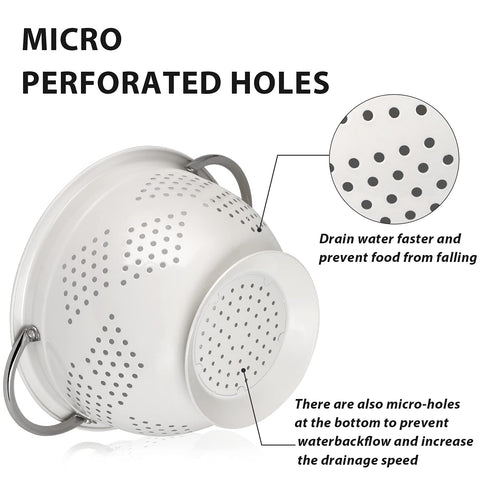 Hillbond coated finish colander is dishwasher safe for easy cleanup.