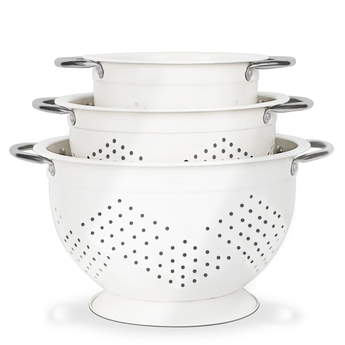Hillbond colander set, 1.5qt side view, efficient drainage for pasta and veggies.