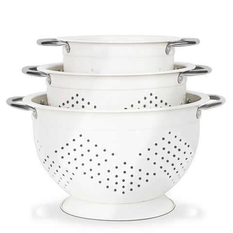 Hillbond colander set, 1.5qt side view, efficient drainage for pasta and veggies.