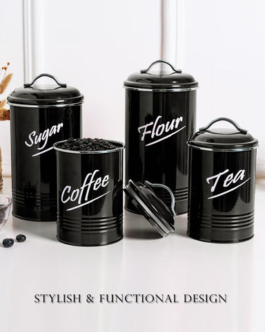 Hillbond metal canisters simplify countertop storage with durable metal build