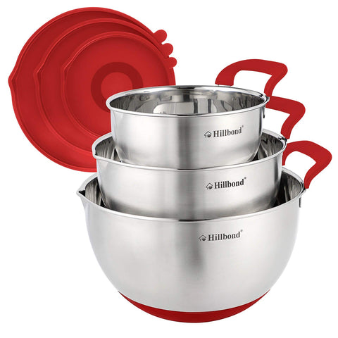 Hillbond 1.5 qt mixing bowl with lid for easy prep and storage.