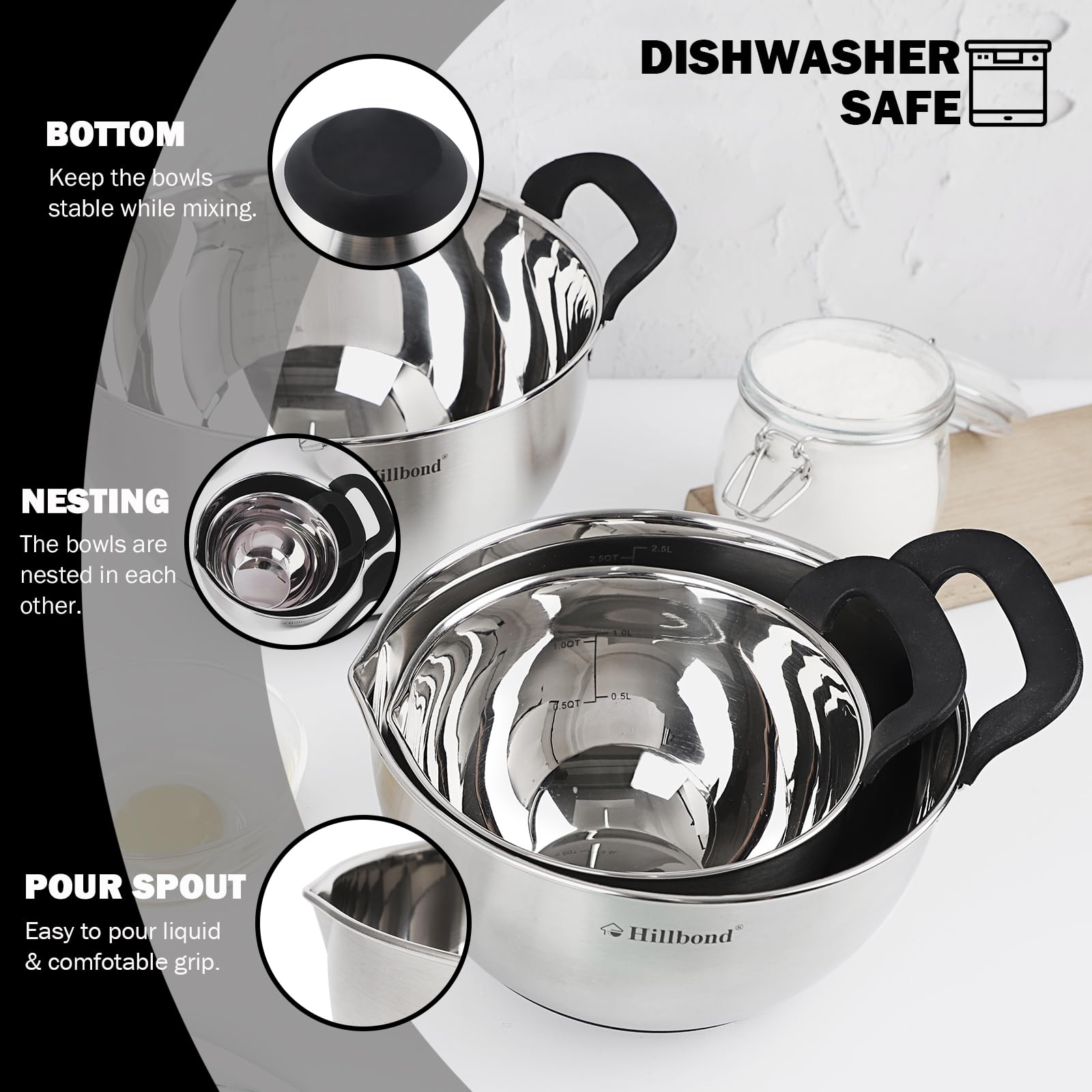 Hillbond bowls with silicone handles for a stable, non-slip grip